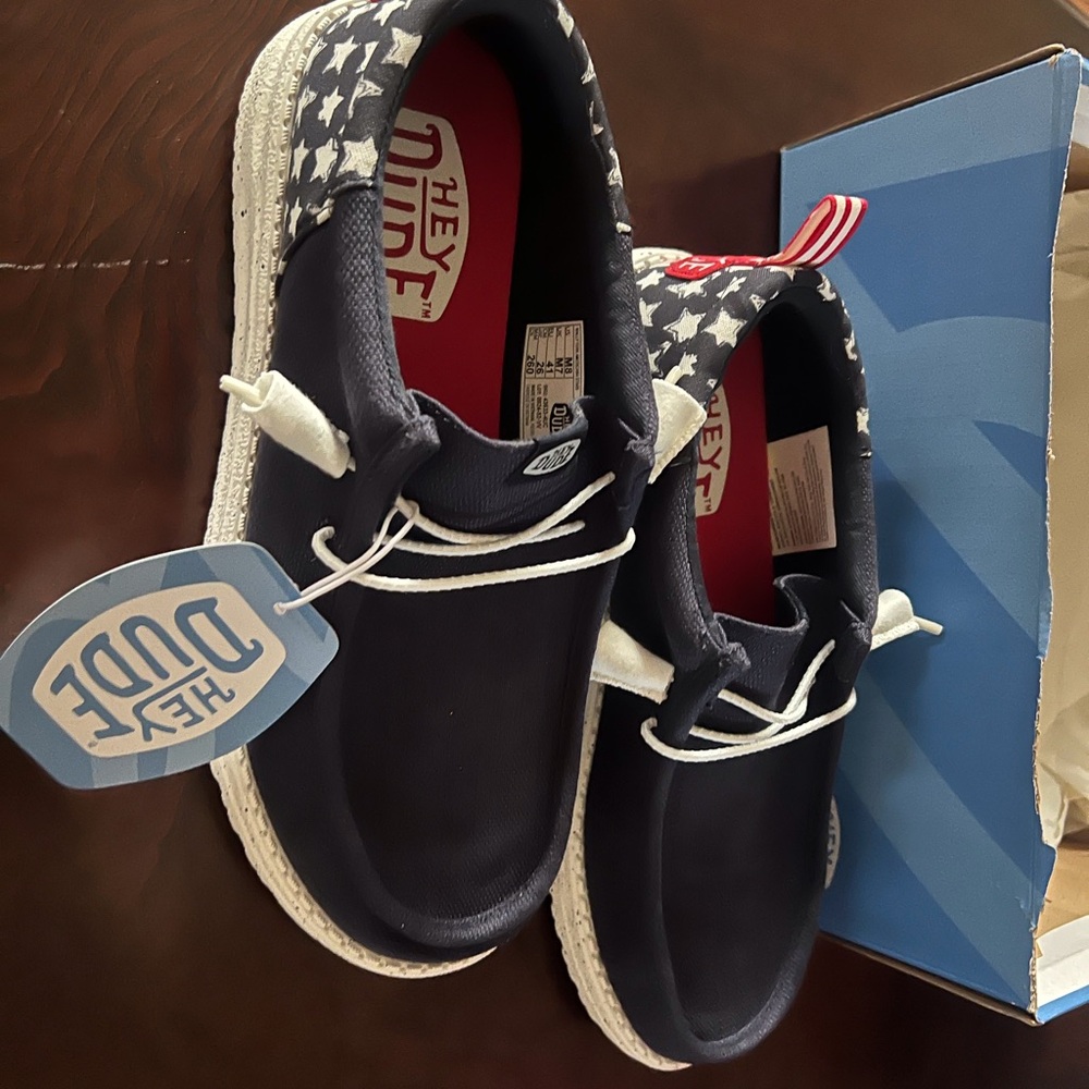 Hey Dude Navy Star Print Shoes